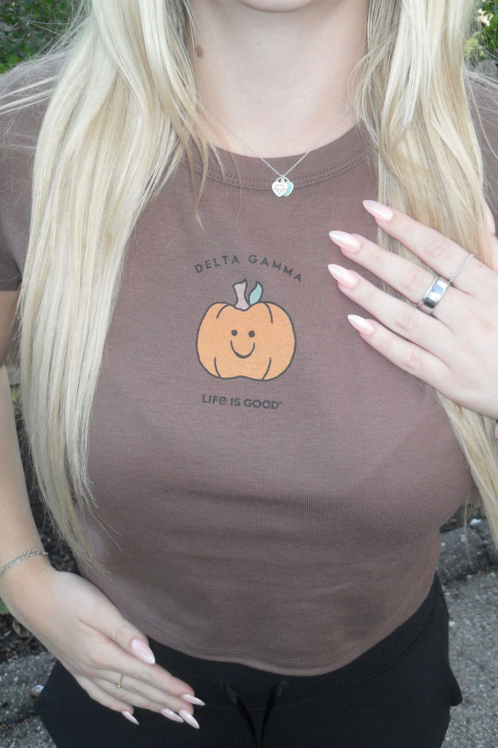 LIFE IS GOOD® Smiley Pumpkin Sorority Baby Tee