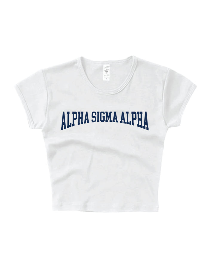 Alpha Sigma Alpha Everyday Navy Print Baby Tee