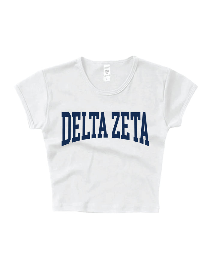 Delta Zeta Everyday Navy Print Baby Tee