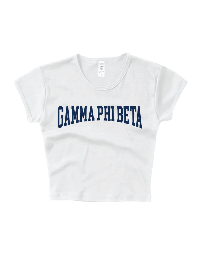 Gamma Phi Beta Everyday Navy Print Baby Tee