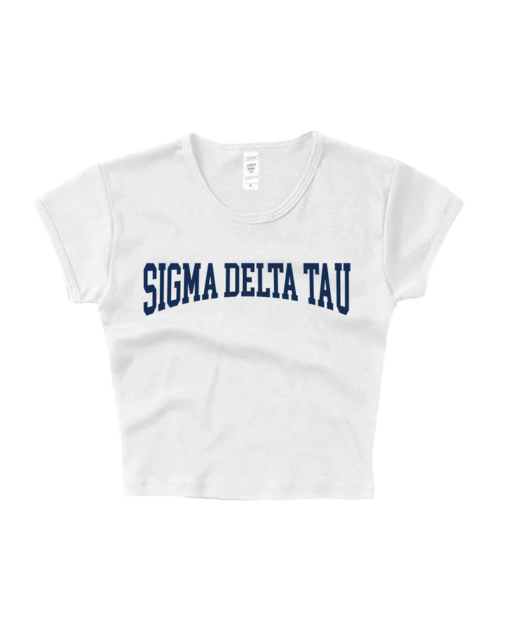 Sigma Delta Tau Everyday Navy Print Baby Tee