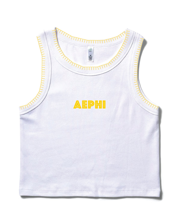 Simple Yellow Stitched Sorority Tank