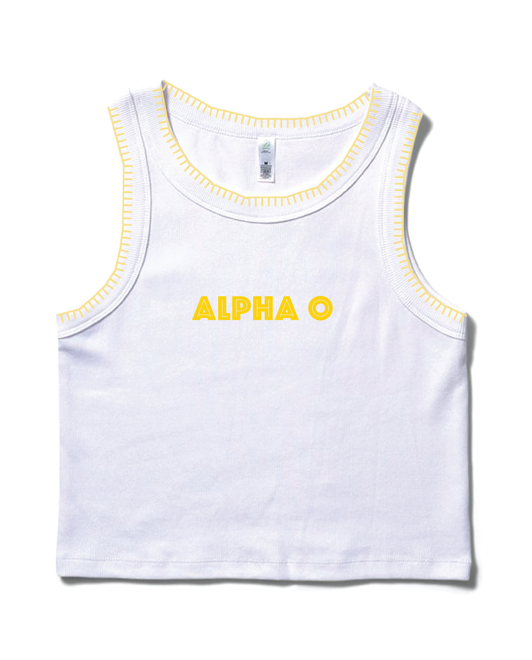 Simple Yellow Stitched Sorority Tank