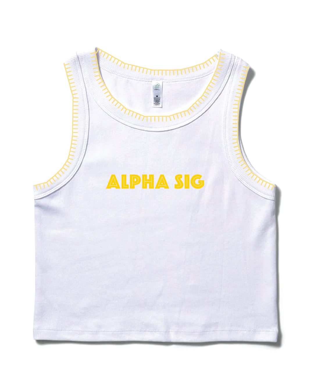Simple Yellow Stitched Sorority Tank