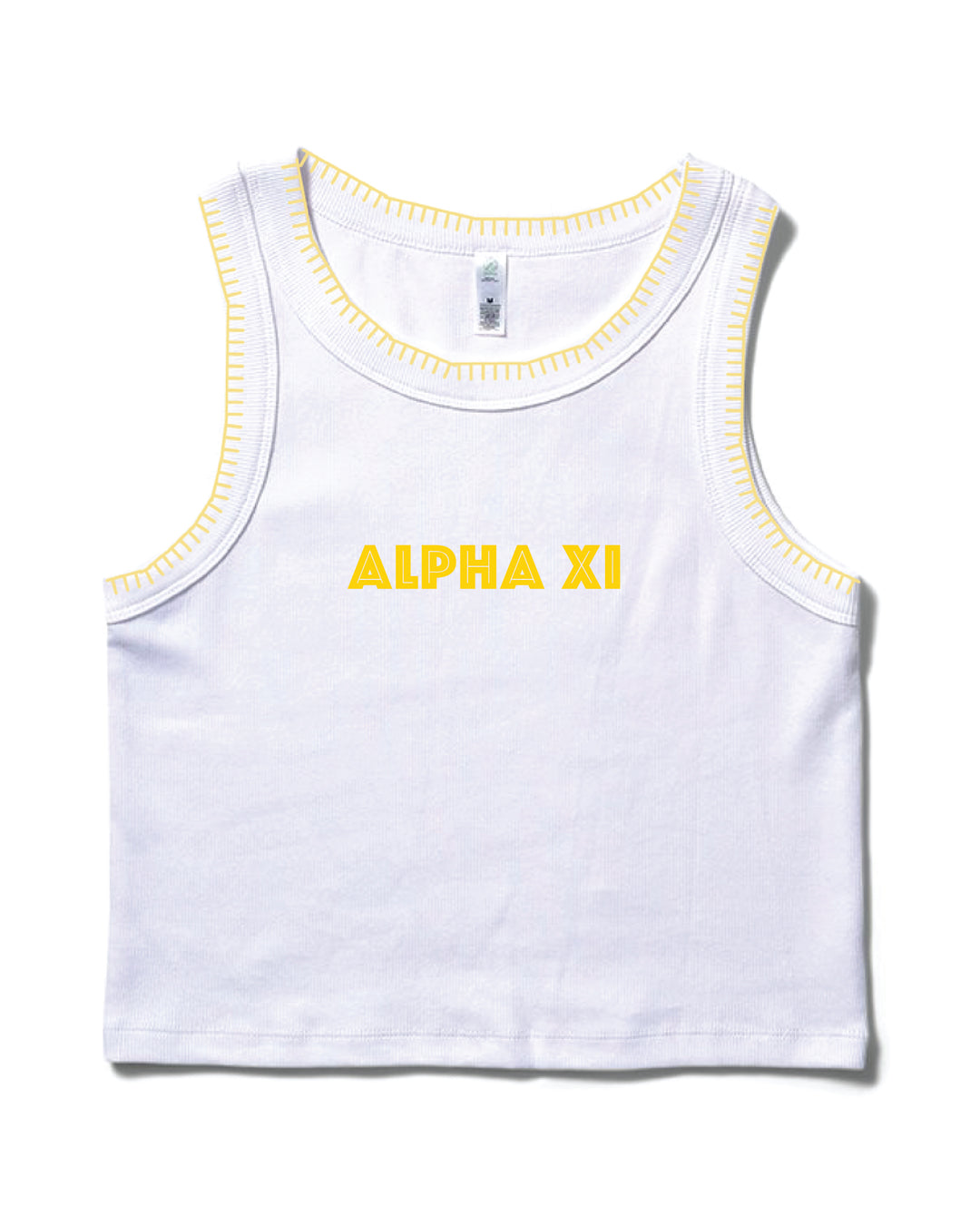 Simple Yellow Stitched Sorority Tank