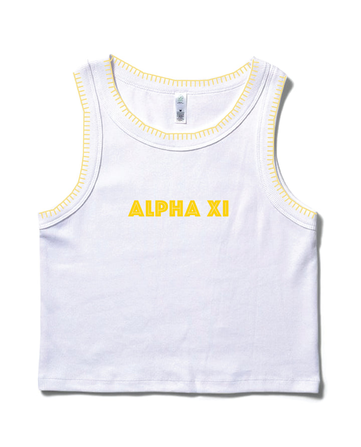 Simple Yellow Stitched Sorority Tank