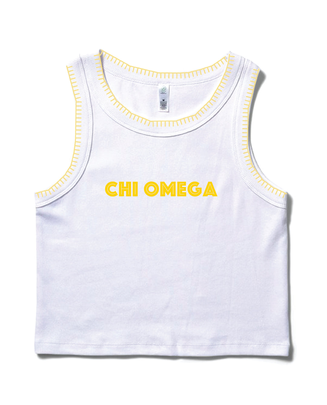 Simple Yellow Stitched Sorority Tank
