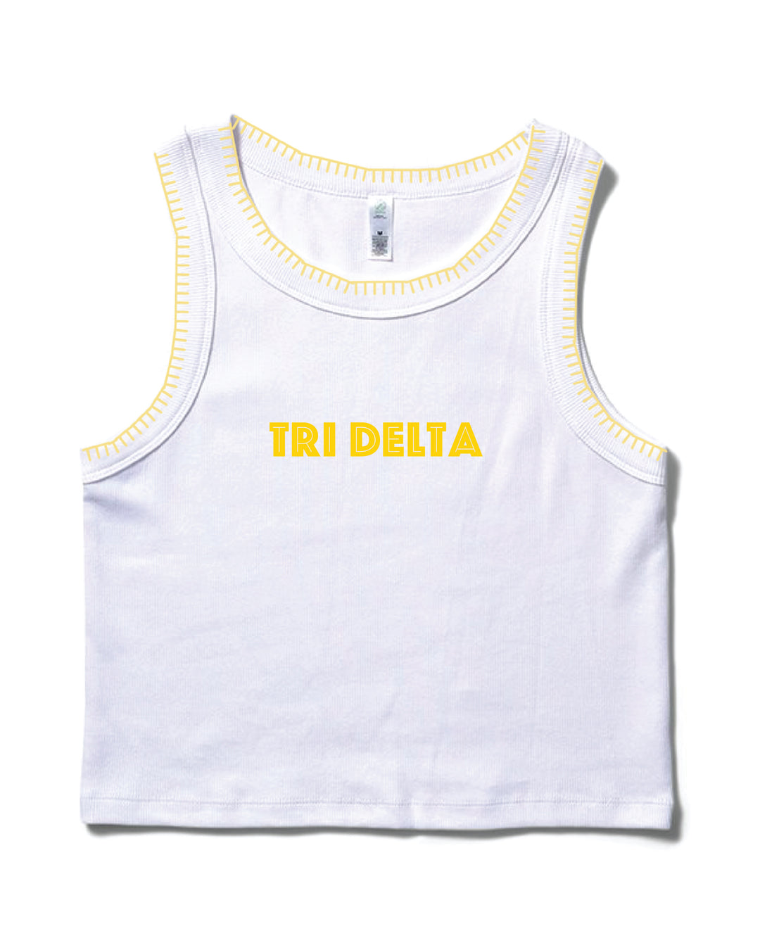 Simple Yellow Stitched Sorority Tank