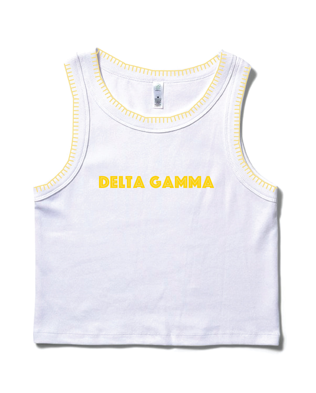 Simple Yellow Stitched Sorority Tank