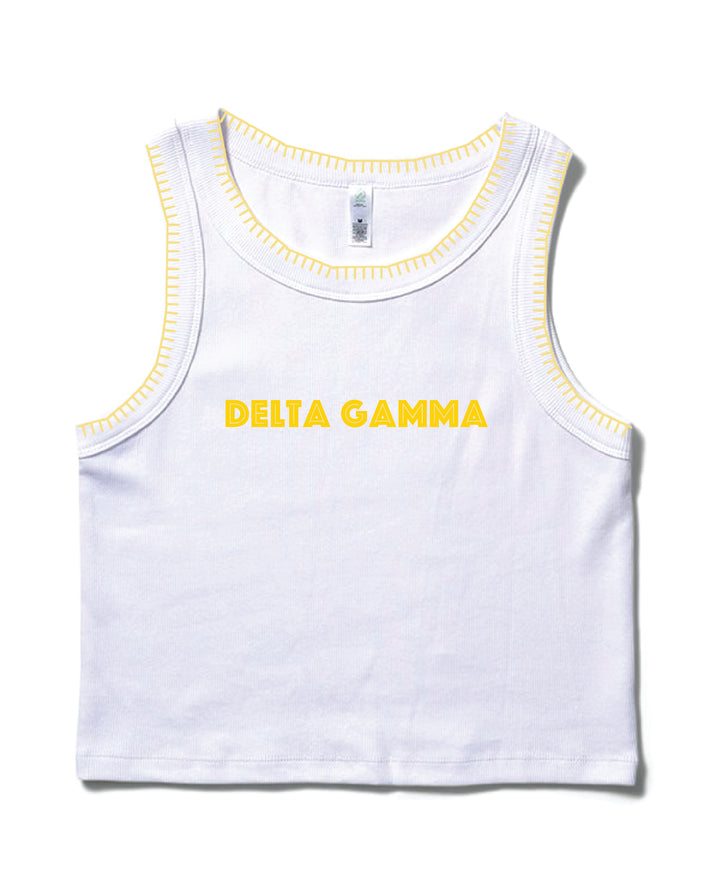 Simple Yellow Stitched Sorority Tank