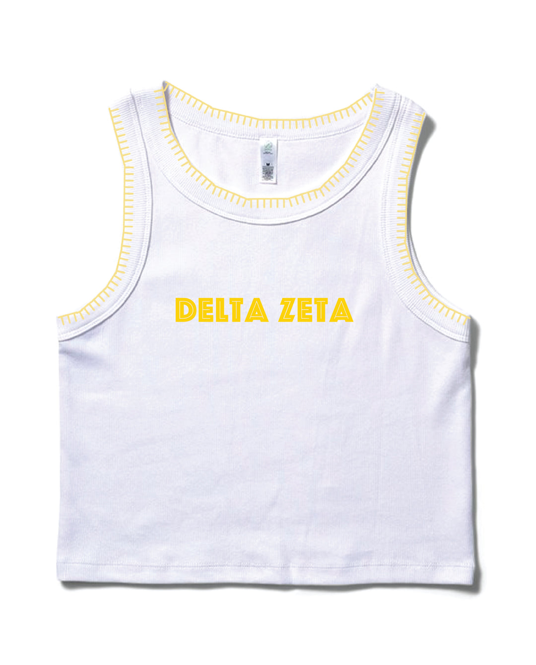 Simple Yellow Stitched Sorority Tank