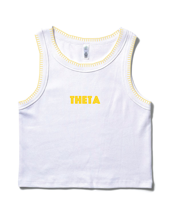 Simple Yellow Stitched Sorority Tank
