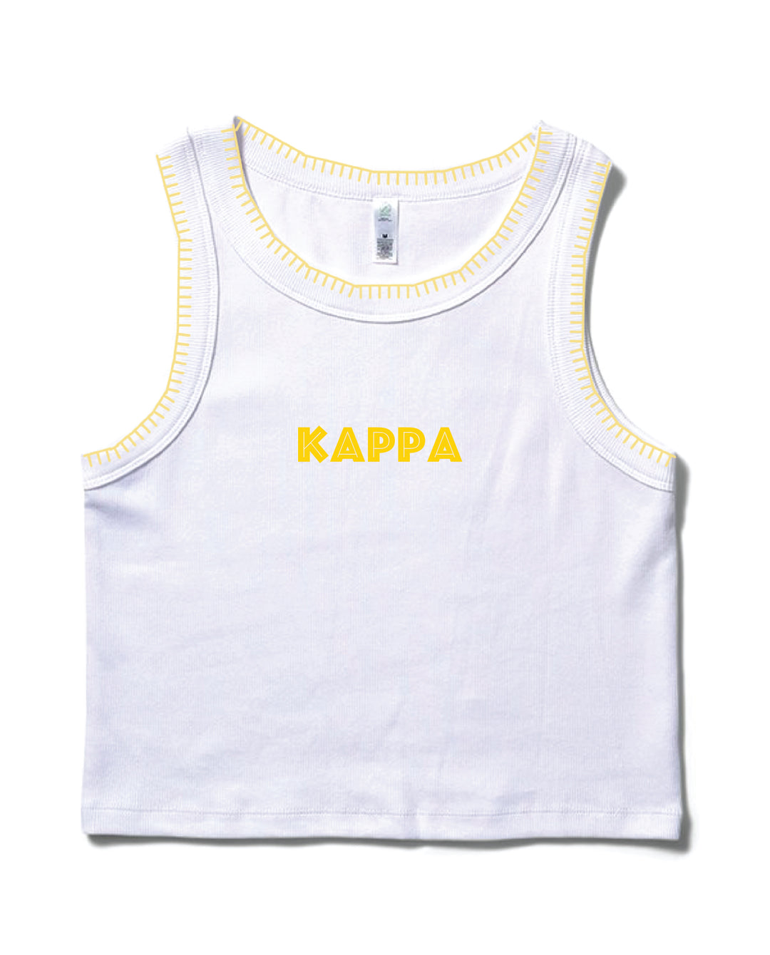Simple Yellow Stitched Sorority Tank