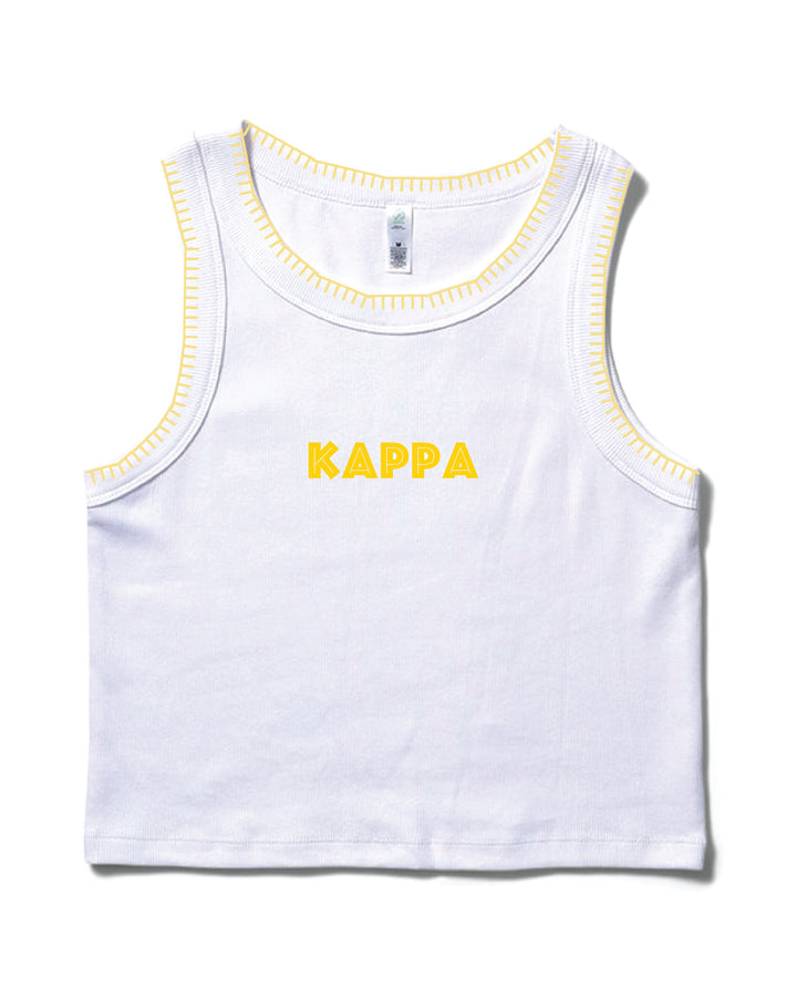 Simple Yellow Stitched Sorority Tank