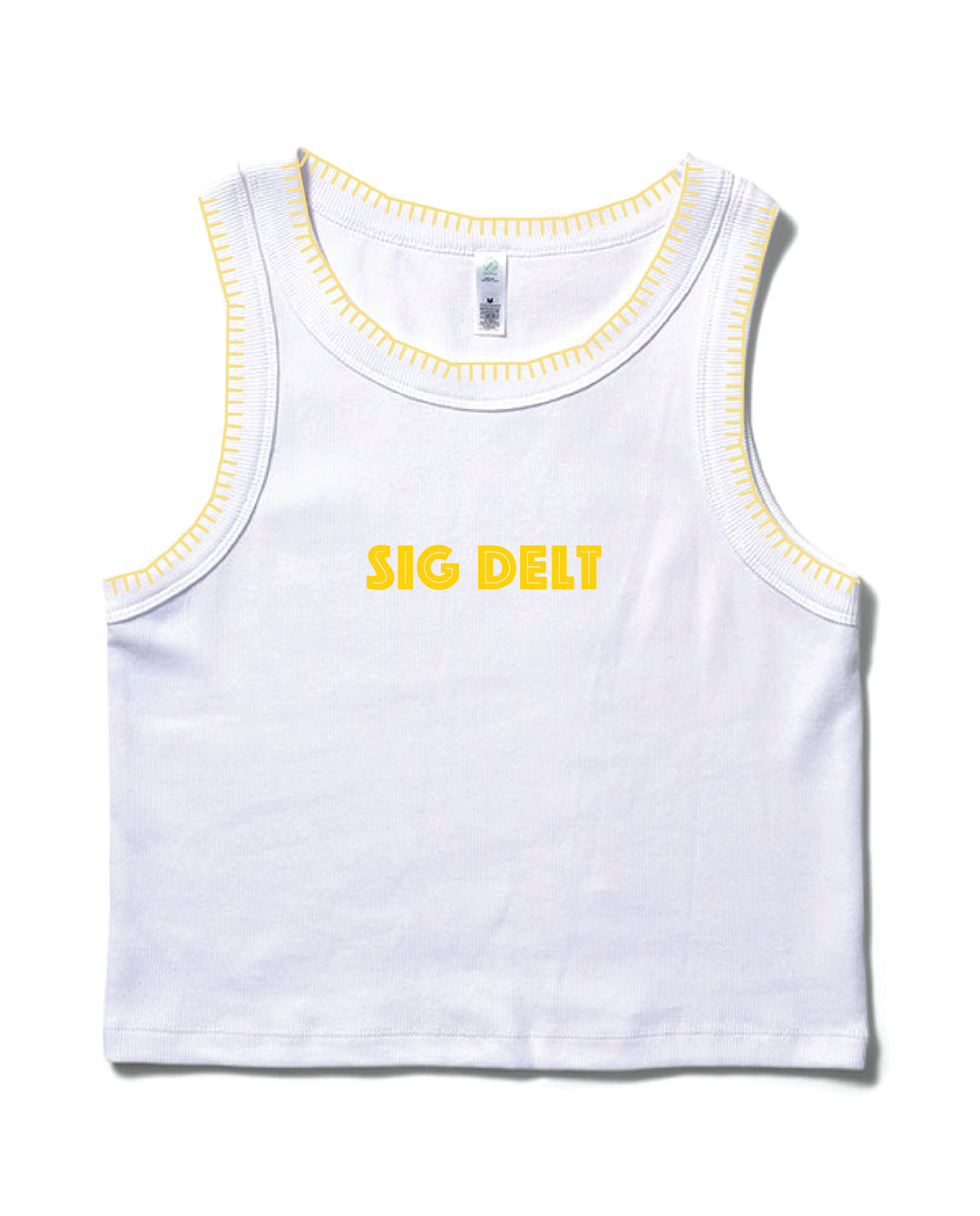 Simple Yellow Stitched Sorority Tank