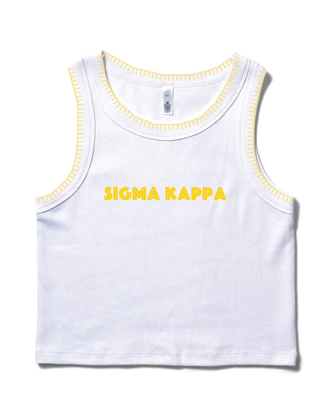 Simple Yellow Stitched Sorority Tank