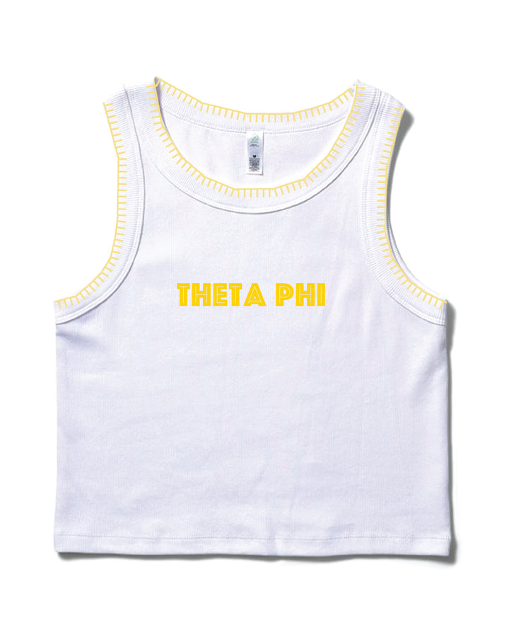 Simple Yellow Stitched Sorority Tank