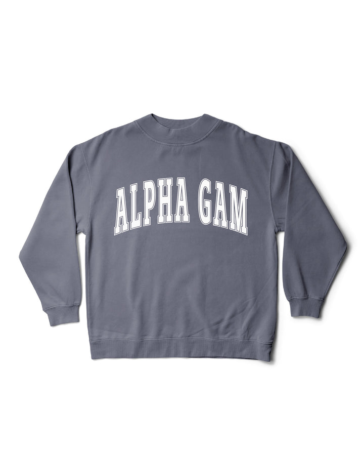 Simple Mock Neck Ocean Sorority Crewneck
