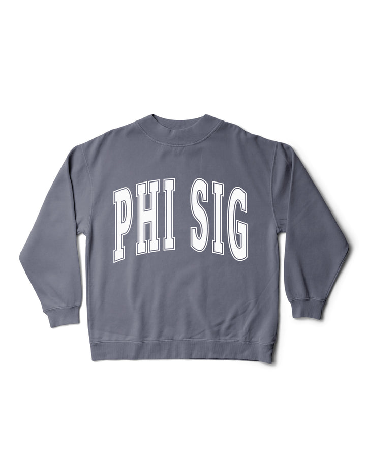 Simple Mock Neck Ocean Sorority Crewneck