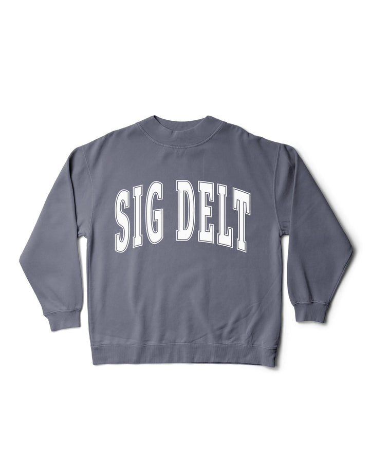 Simple Mock Neck Ocean Sorority Crewneck