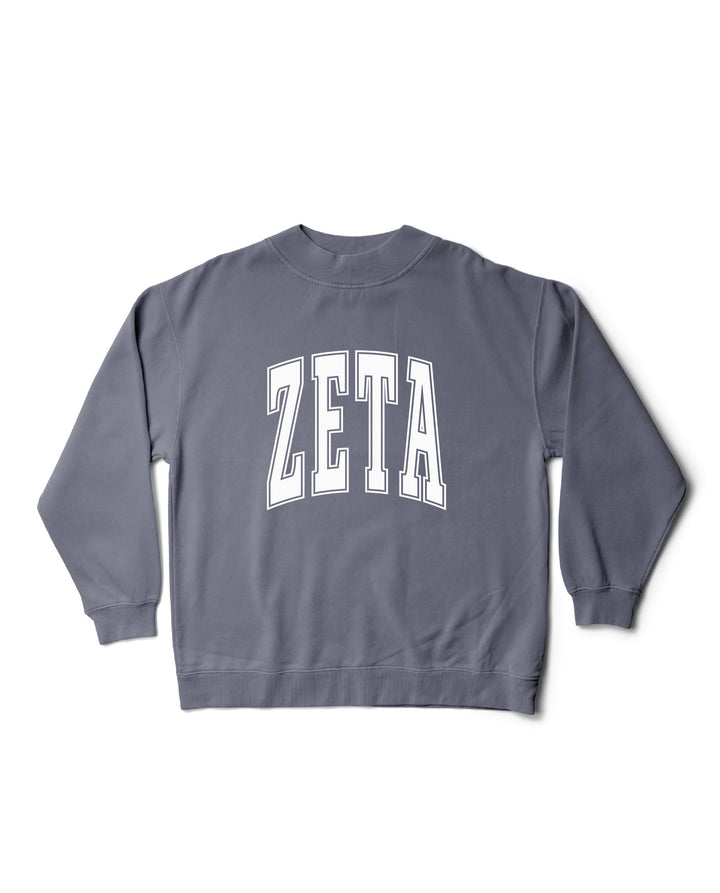 Simple Mock Neck Ocean Sorority Crewneck