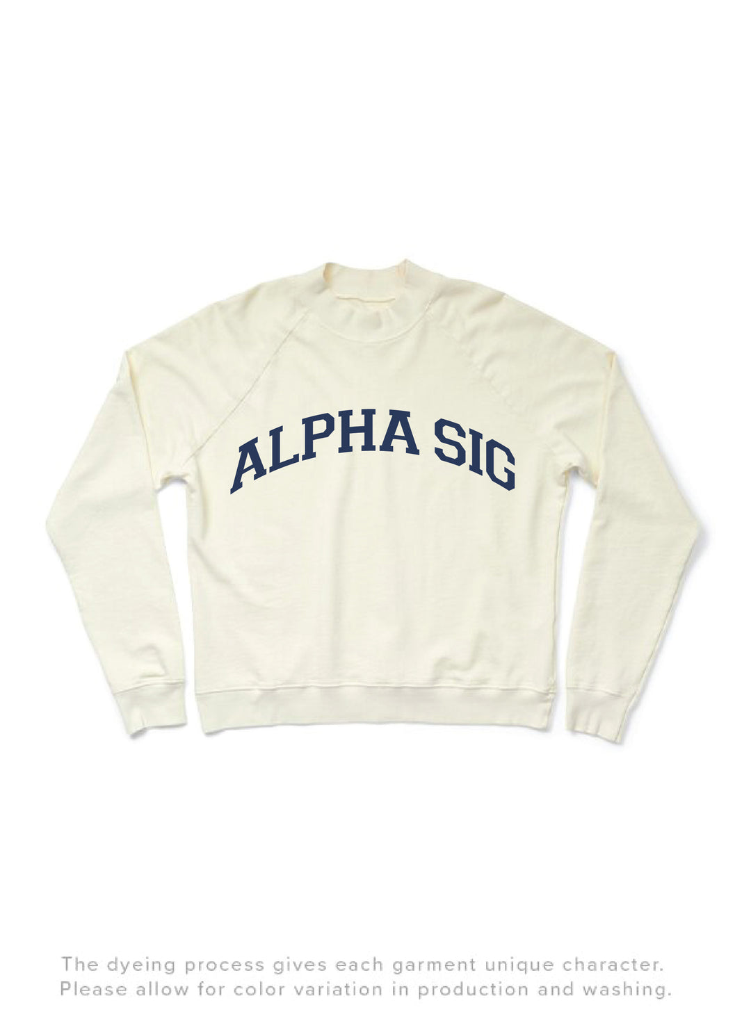 Simple Mock Neck Vanilla Ice Light Weight Sorority Crewneck