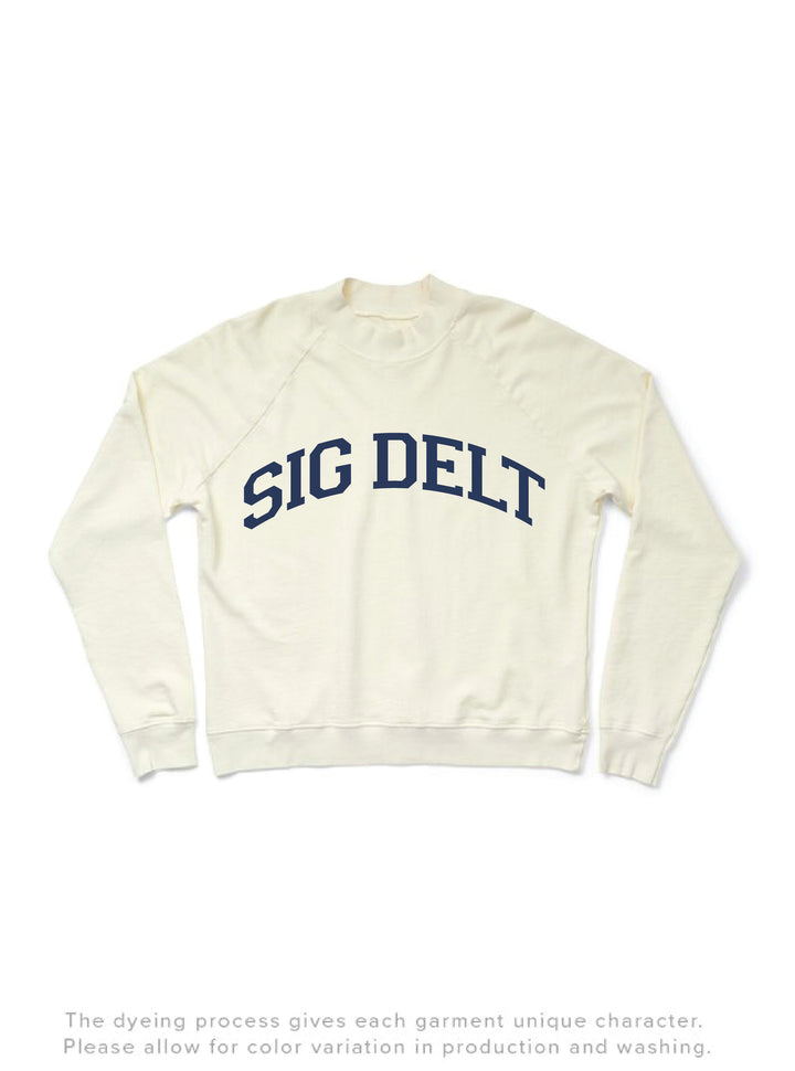 Simple Mock Neck Vanilla Ice Light Weight Sorority Crewneck