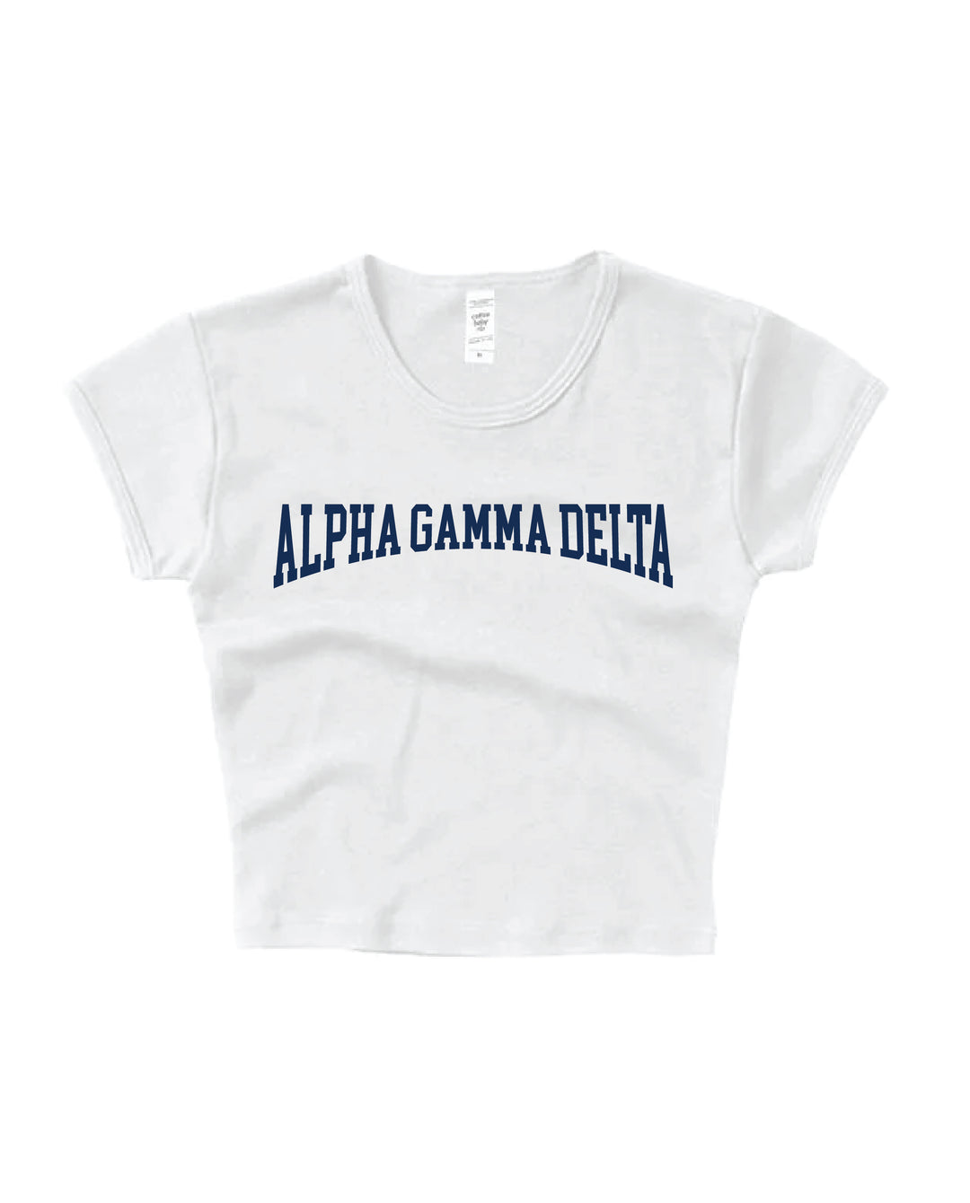 Alpha Gamma Delta Everyday Navy Print Baby Tee