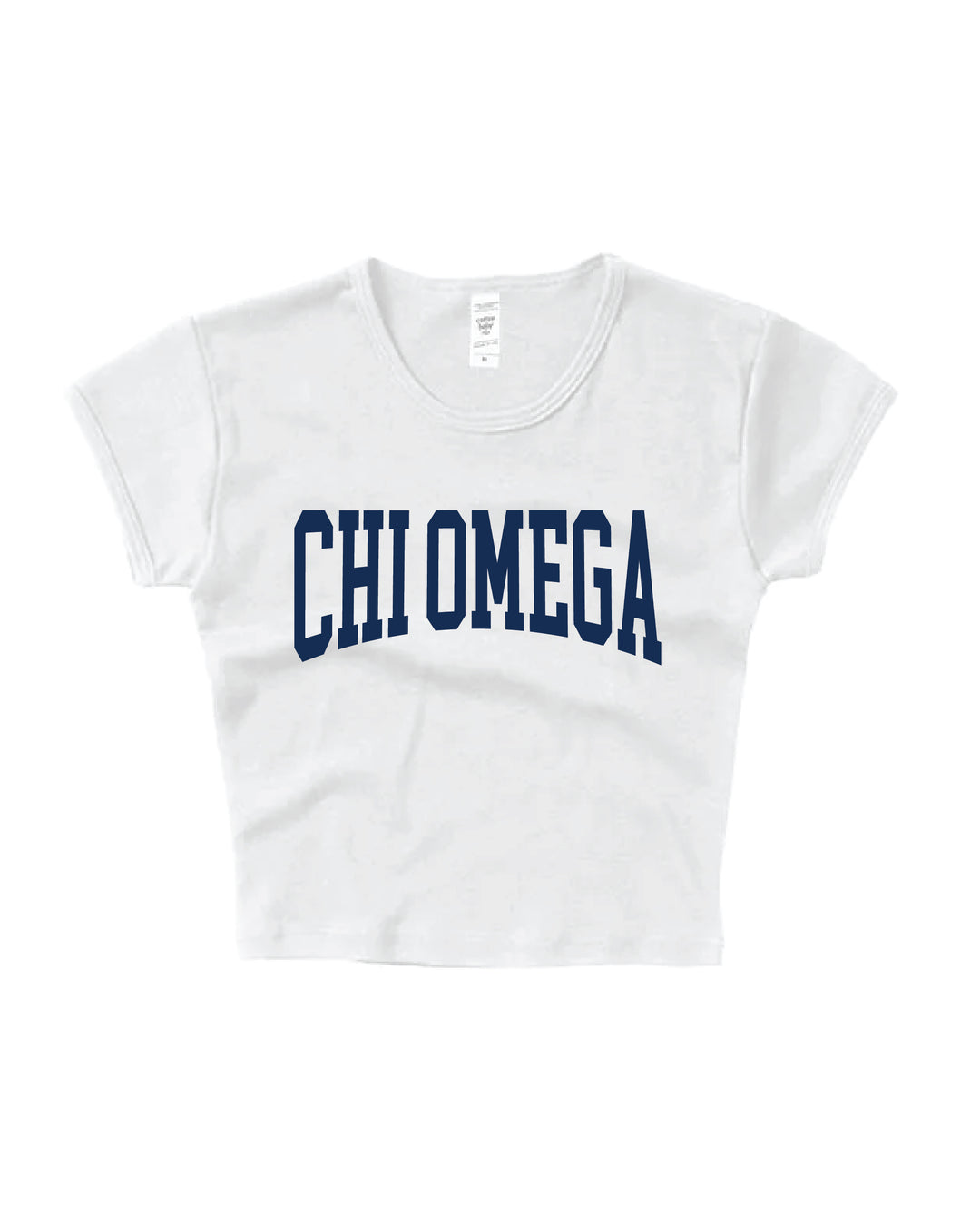 Chi Omega Everyday Navy Print Baby Tee