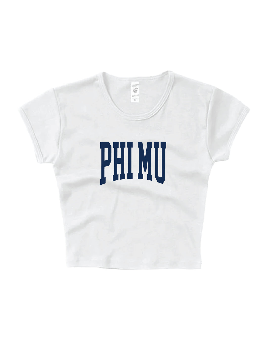 Phi Mu Everyday Navy Print Baby Tee