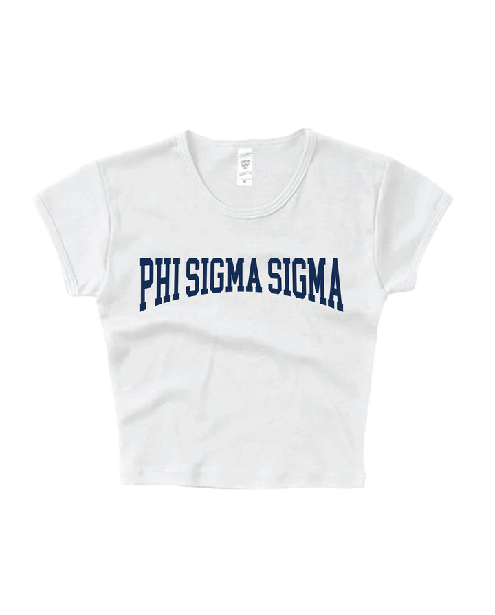 Phi Sigma Sigma Everyday Navy Print Baby Tee