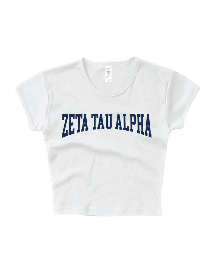 Zeta Tau Alpha Everyday Navy Print Baby Tee