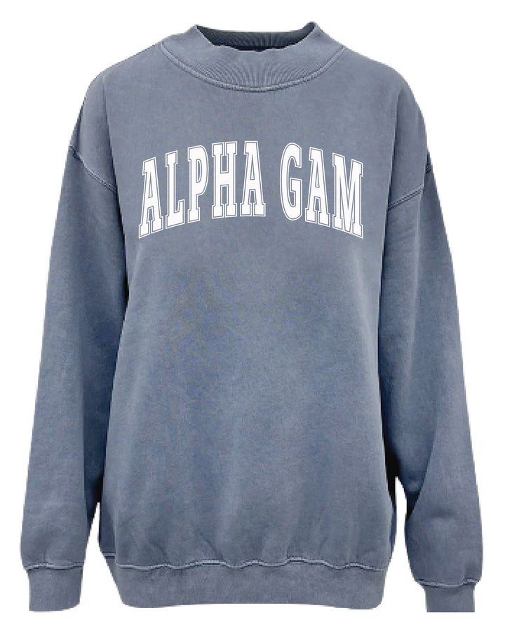 Simple Mock Neck Ocean Sorority Crewneck