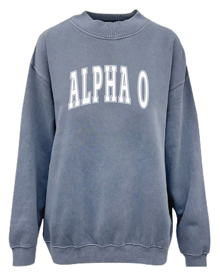 Simple Mock Neck Ocean Sorority Crewneck