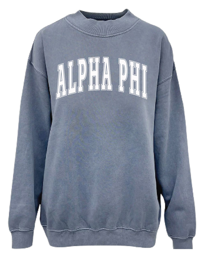 Simple Mock Neck Ocean Sorority Crewneck