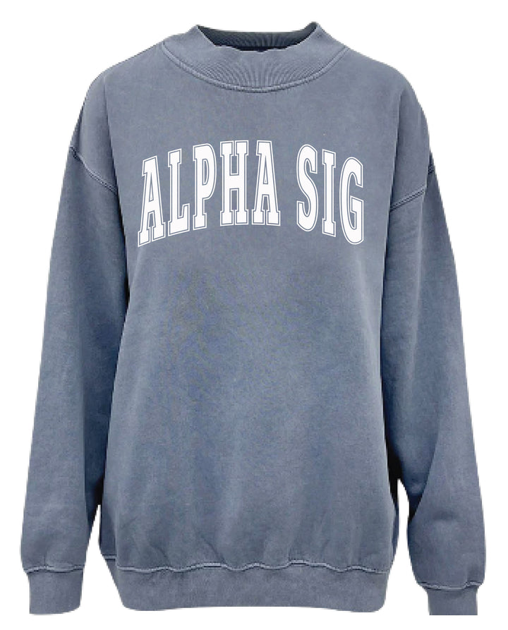 Simple Mock Neck Ocean Sorority Crewneck