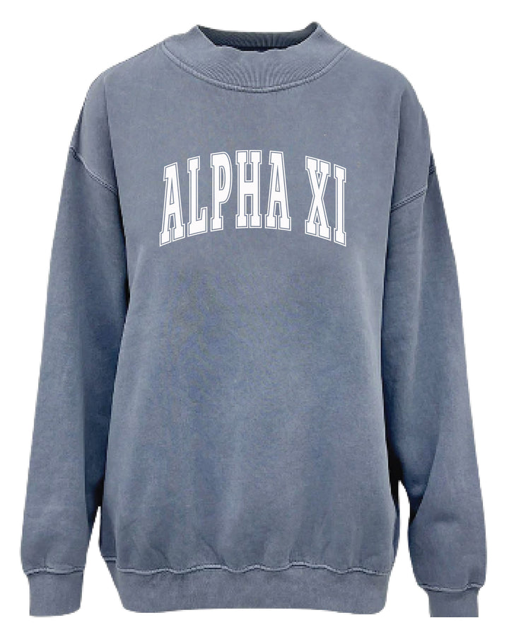 Simple Mock Neck Ocean Sorority Crewneck