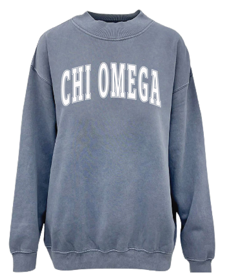 Simple Mock Neck Ocean Sorority Crewneck