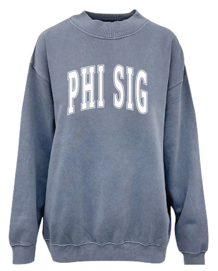 Simple Mock Neck Ocean Sorority Crewneck