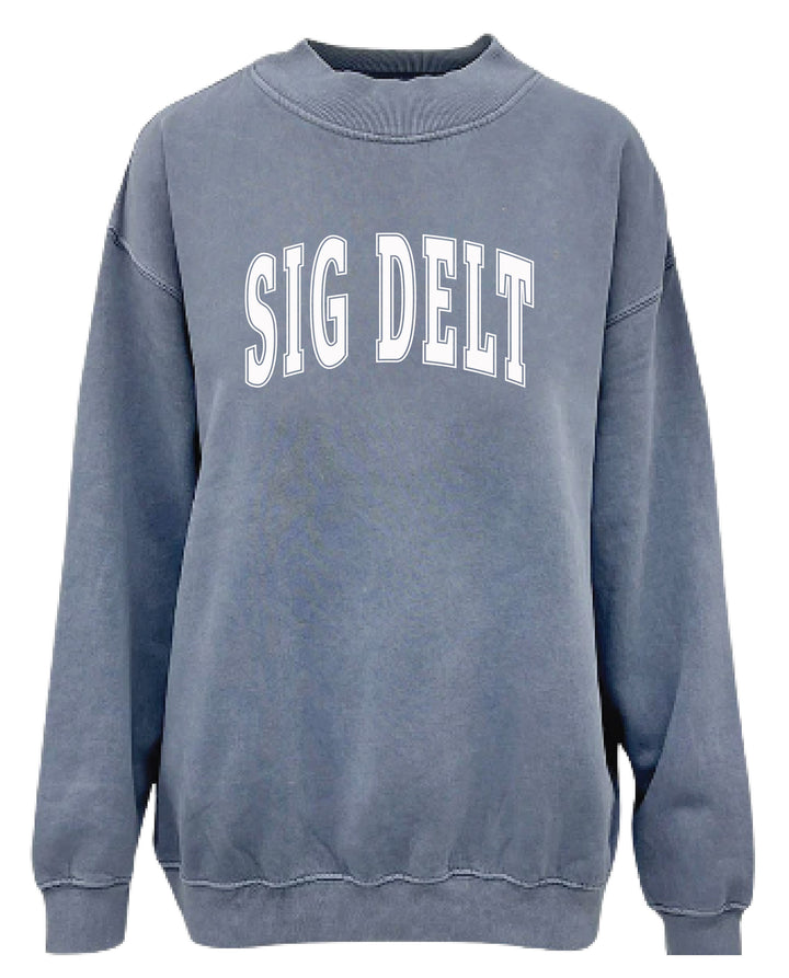 Simple Mock Neck Ocean Sorority Crewneck