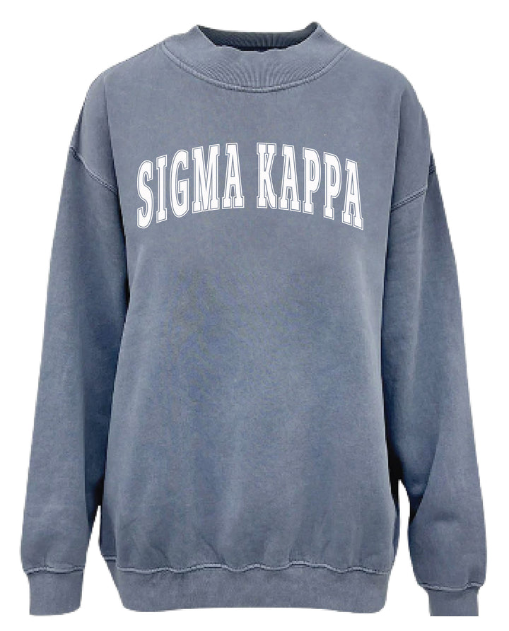 Simple Mock Neck Ocean Sorority Crewneck