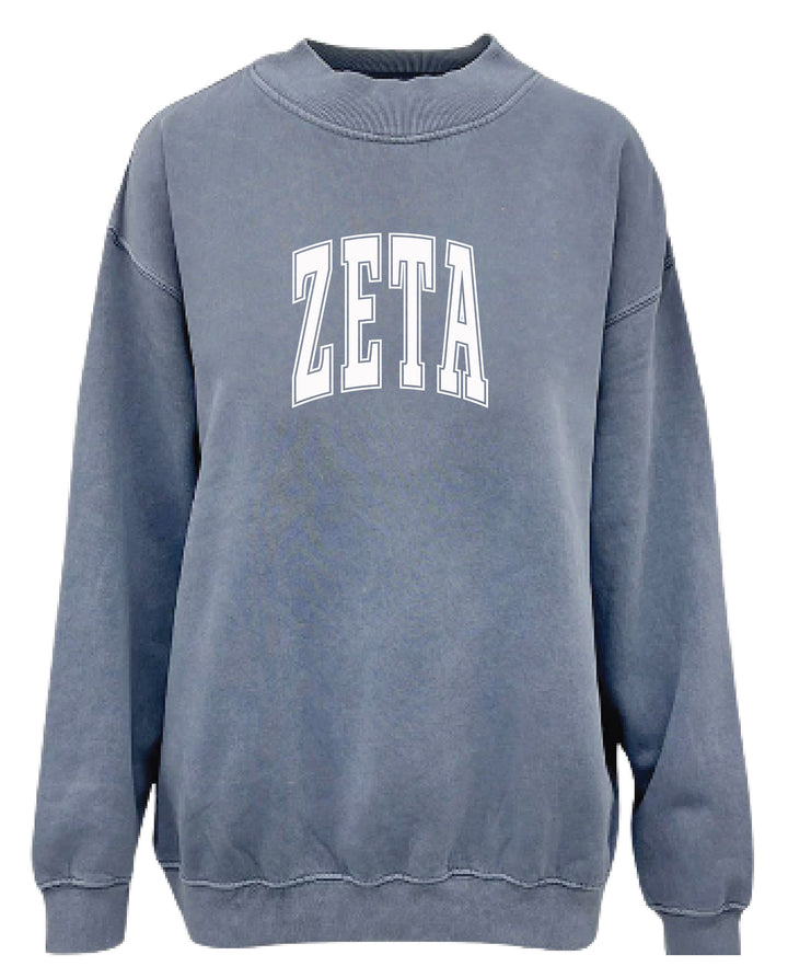 Simple Mock Neck Ocean Sorority Crewneck
