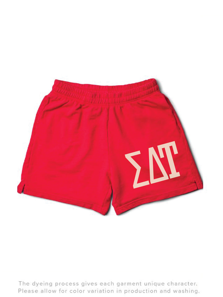 Bold Red Sorority Shorts