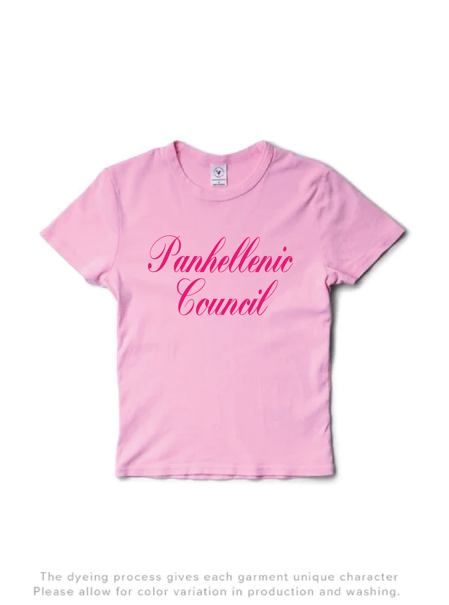 National Panhellenic Conference Bubblegum Script Baby Tee