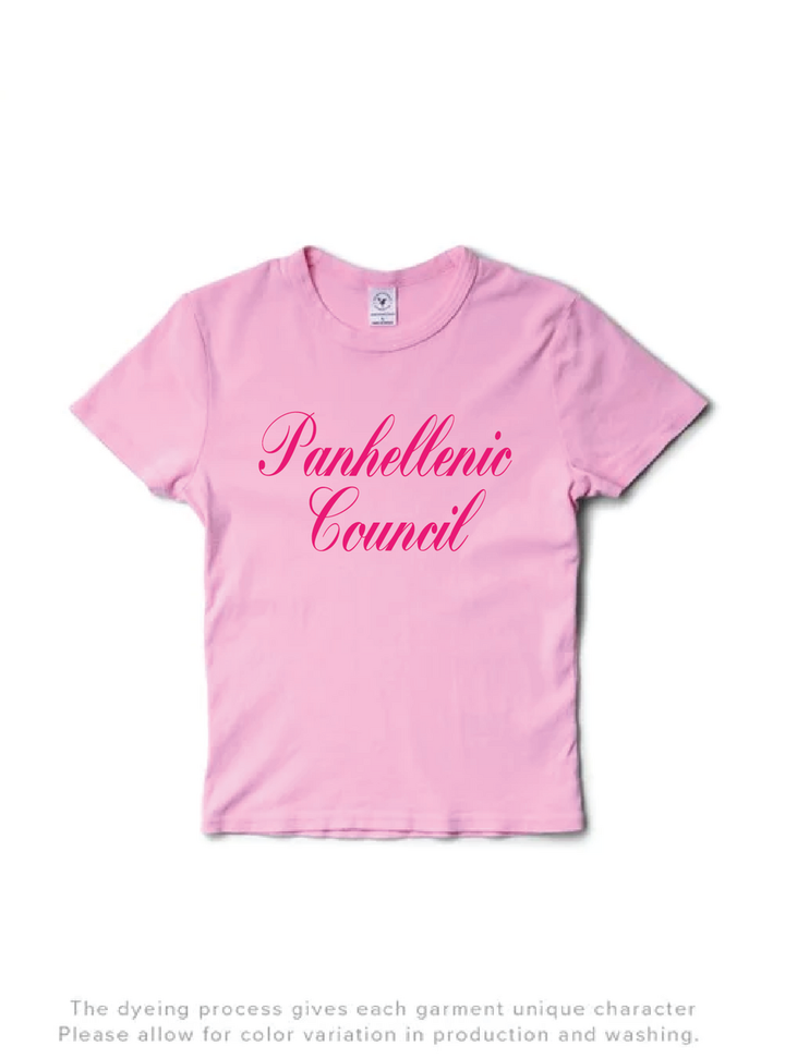 National Panhellenic Conference Bubblegum Script Baby Tee