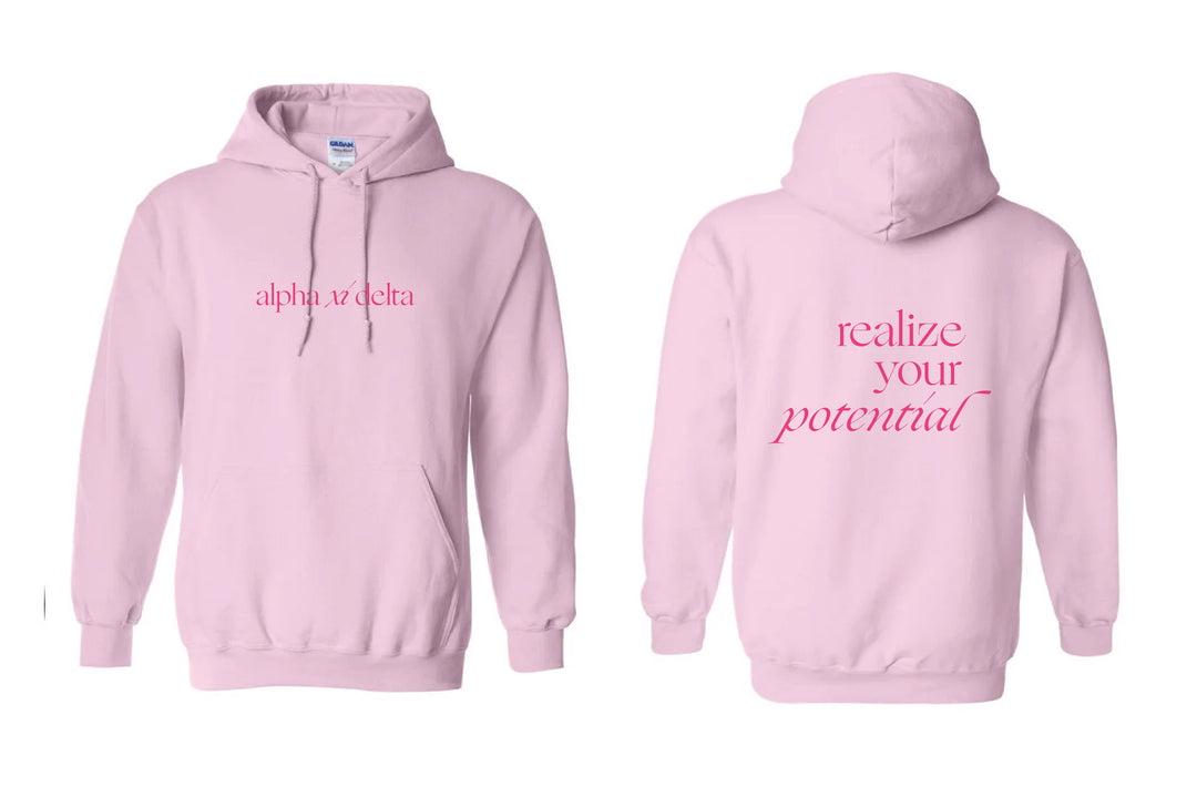 Sorority Motto Light Pink Hoodie
