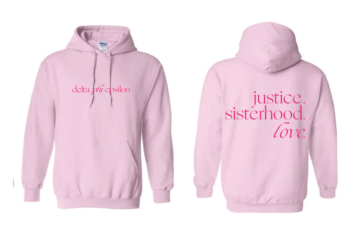 Sorority Motto Light Pink Hoodie