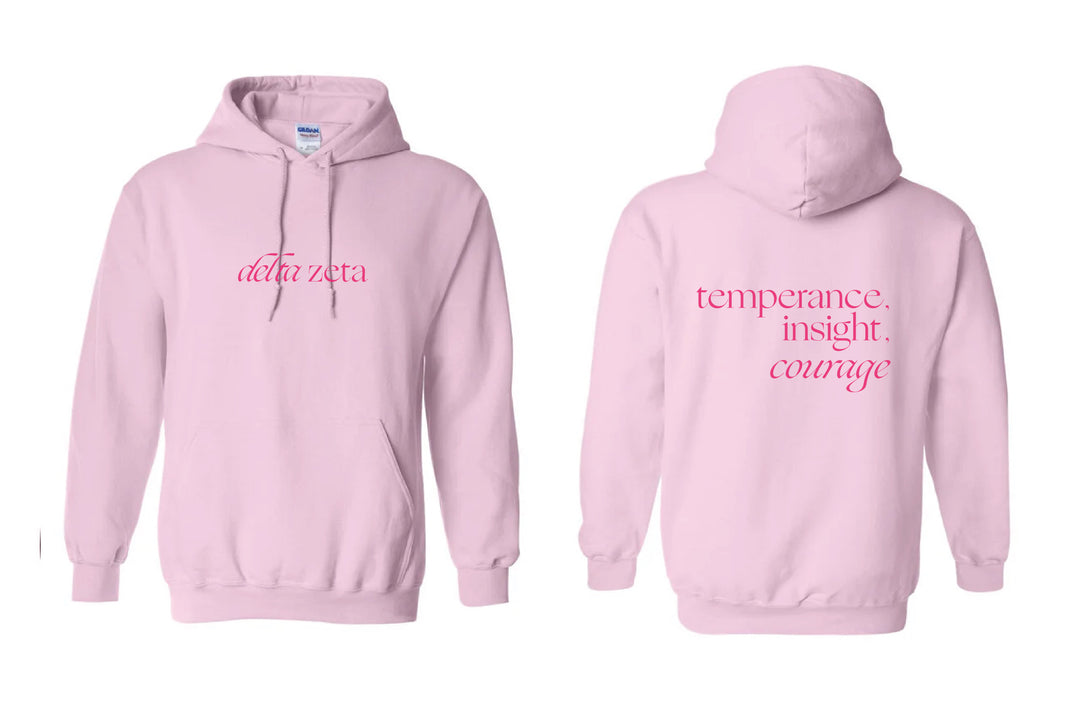 Sorority Motto Light Pink Hoodie