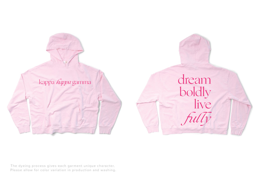 Sorority Motto Lightweight Bubblegum Hoodie