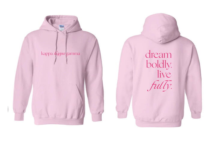 Sorority Motto Light Pink Hoodie